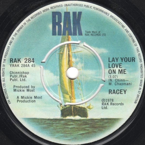 Racey : Lay Your Love On Me (7, Single) 0