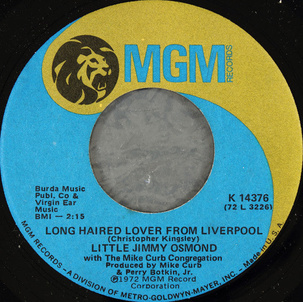 Little Jimmy Osmond : Long Haired Lover From Liverpool (7, Single) 0