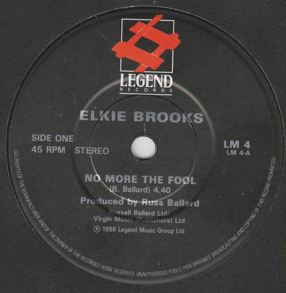 Elkie Brooks : No More The Fool (7, Single) 2