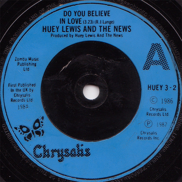 Huey Lewis & The News : The Power Of Love / Do You Believe In Love (7, Single) 3