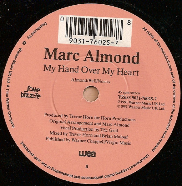 Marc Almond : My Hand Over My Heart (7, Single) 2
