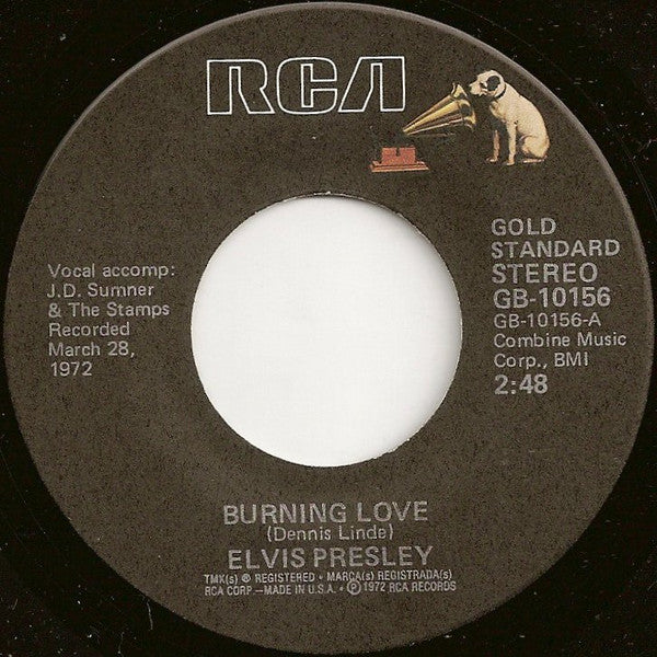 Elvis Presley : Burning Love (7, Single, RE, Ind) 0