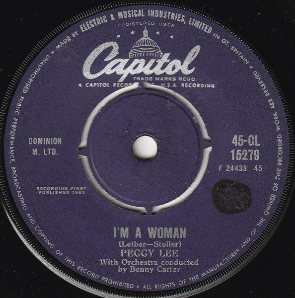 Peggy Lee : Im A Woman (7, Single) 0