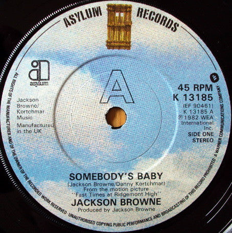 Jackson Browne : Somebodys Baby (7, Single) 2