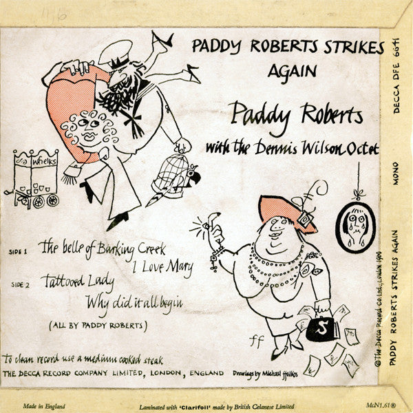 Paddy Roberts With The Dennis Wilson Octet : Paddy Roberts Strikes Again (7, EP, Mono) 1