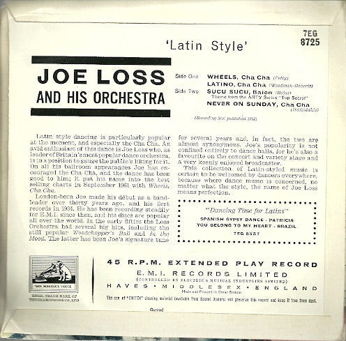 Joe Loss & His Orchestra : Latin Style (7, EP, Mono, Bla) 1