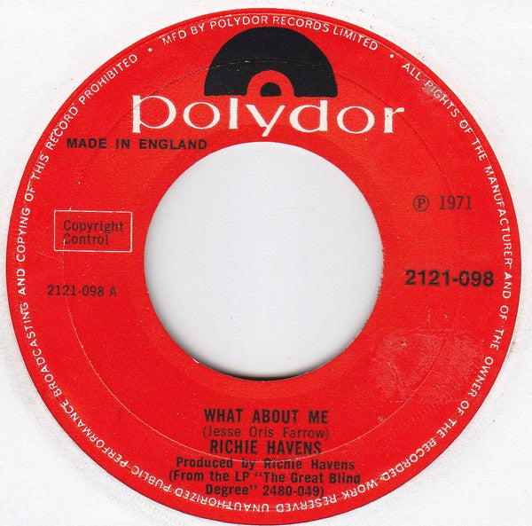 Richie Havens : What About Me (7, Single) 0