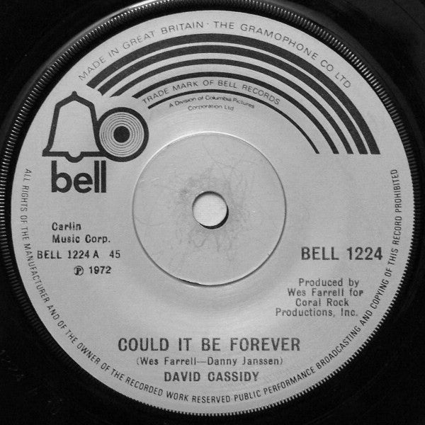 David Cassidy : Could It Be Forever / Cherish (7, Single, Sol) 2