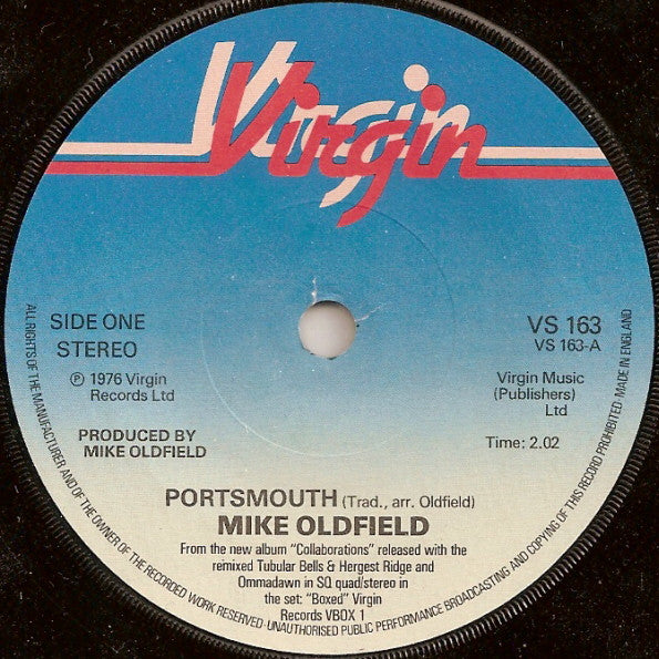 Mike Oldfield : Portsmouth (7, Single, Sol) 0