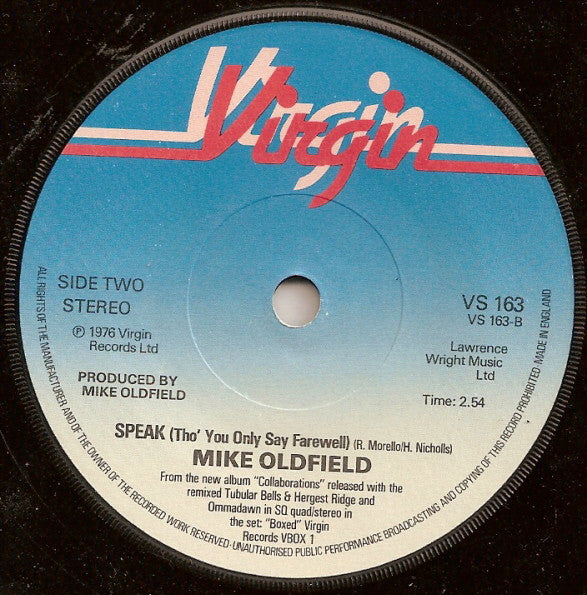 Mike Oldfield : Portsmouth (7, Single, Sol) 1