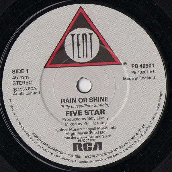Five Star : Rain Or Shine (7, Single) 2