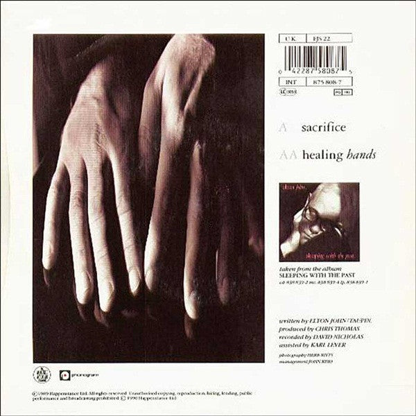 Elton John : Sacrifice / Healing Hands (7, Single, RE, Sil) 1