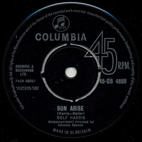 Rolf Harris : Sun Arise (7, Single, RE, Bla) 0