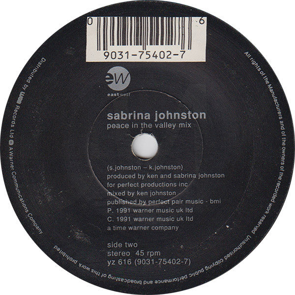 Sabrina Johnston : Peace (7, Single) 3