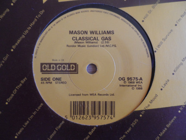 Mason Williams : Classical Gas (7, Single, Mono, RE) 0