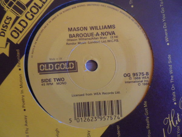 Mason Williams : Classical Gas (7, Single, Mono, RE) 1
