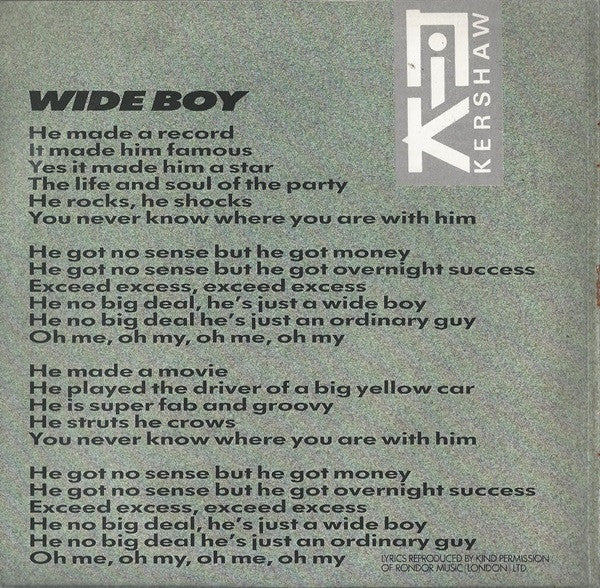 Nik Kershaw : Wide Boy (7, Single, Ltd, Col) 4