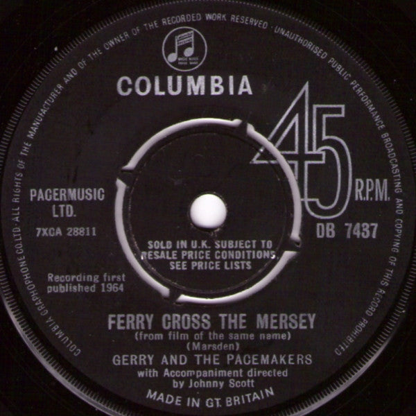 Gerry & The Pacemakers : Ferry Cross The Mersey (7, Single) 0