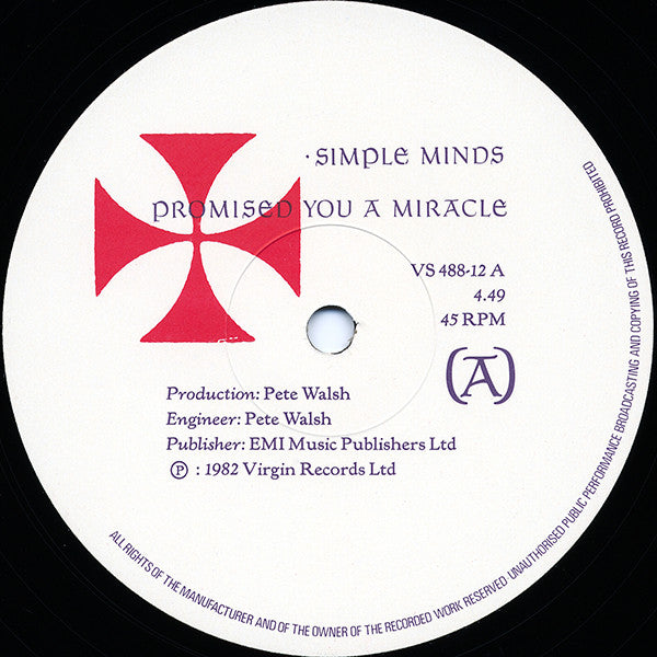 Simple Minds : Promised You A Miracle (12, Single) 2