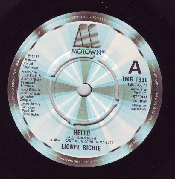 Lionel Richie : Hello (7, Single, Kno) 2