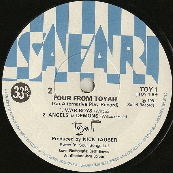 Toyah  : Four From Toyah (7, EP, Blu) 3