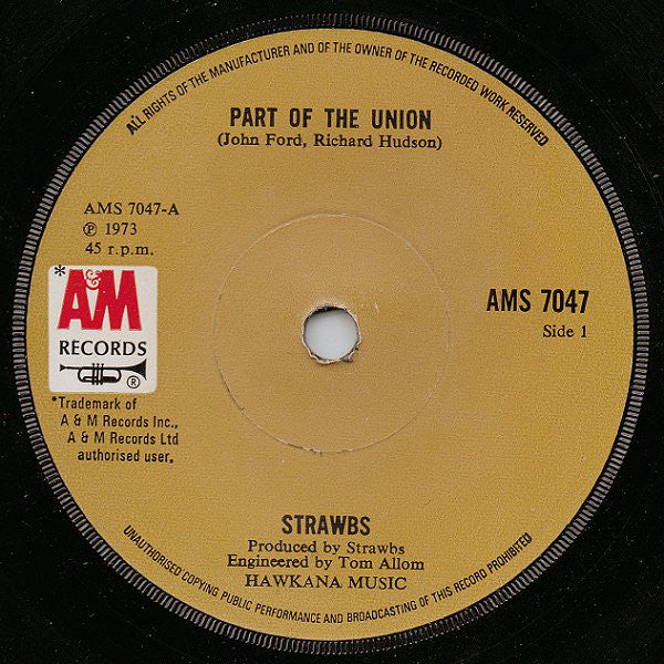 Strawbs : Part Of The Union  (7, Single, Sol) 0