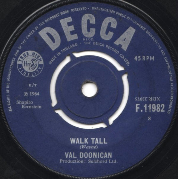 Val Doonican : Walk Tall (7, Single, RP) 0