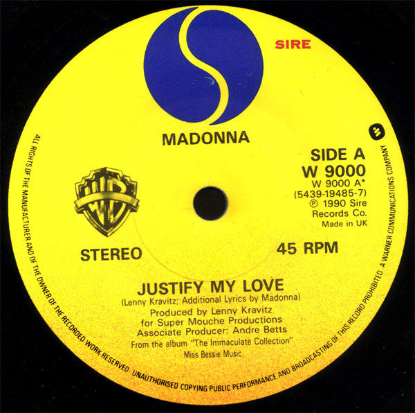 Madonna : Justify My Love (7, Single, Pap) 2