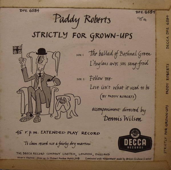 Paddy Roberts  : Strictly For Grown-Ups (7, EP, 4 P) 1