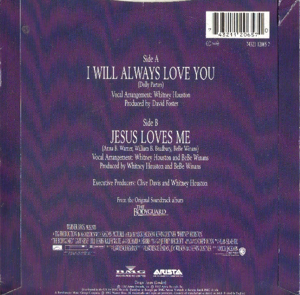 Whitney Houston : I Will Always Love You (7, Single, Sil) 1