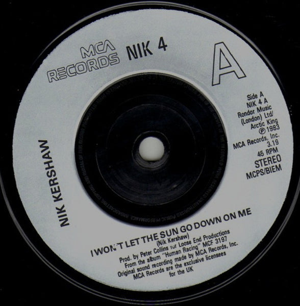 Nik Kershaw : I Wont Let The Sun Go Down (7, Single, RE, Sil) 2