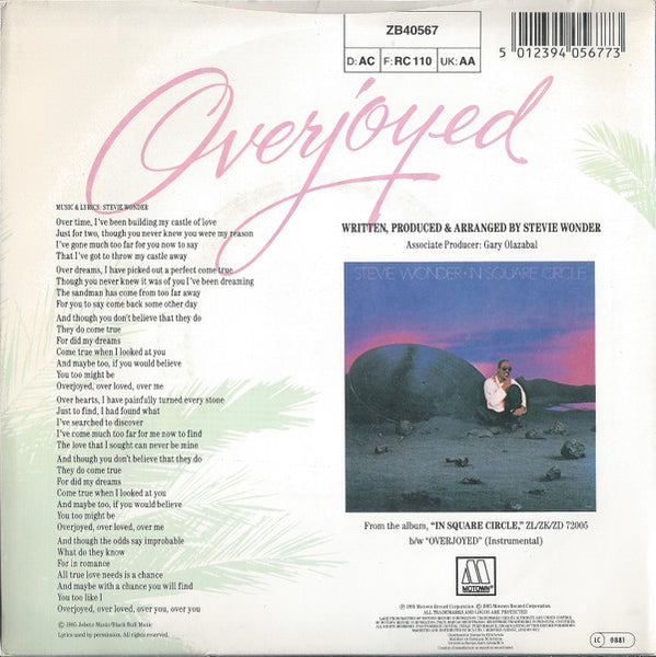 Stevie Wonder : Overjoyed (7) 1