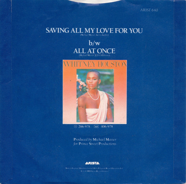 Whitney Houston : Saving All My Love For You (7, Single, Blu) 1