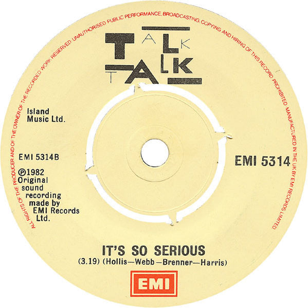Talk Talk : Today • Its So Serious (7, Single, Kno) 3