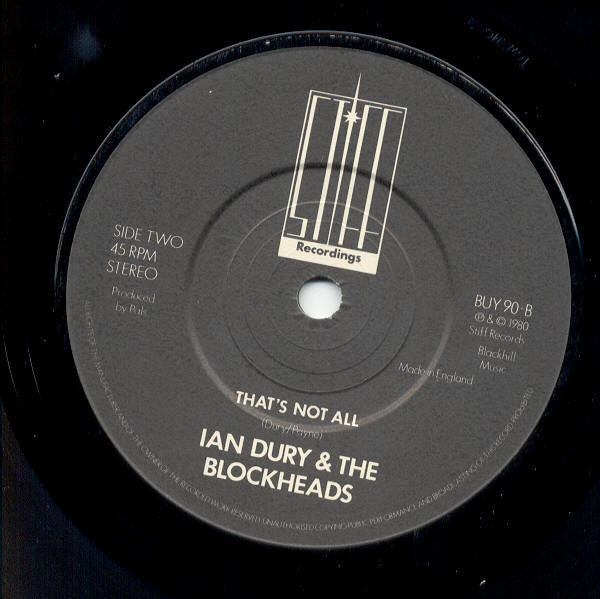 Ian Dury And The Blockheads : I Want To Be Straight (7, Single) 3