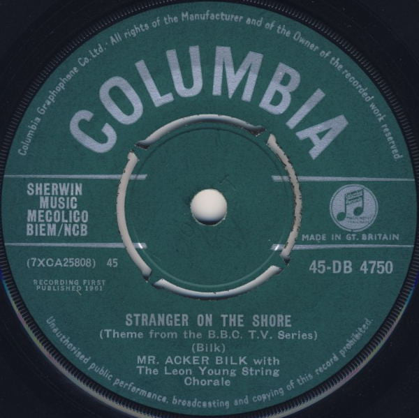 Acker Bilk With The Leon Young String Chorale : Stranger On The Shore (7, Single) 0
