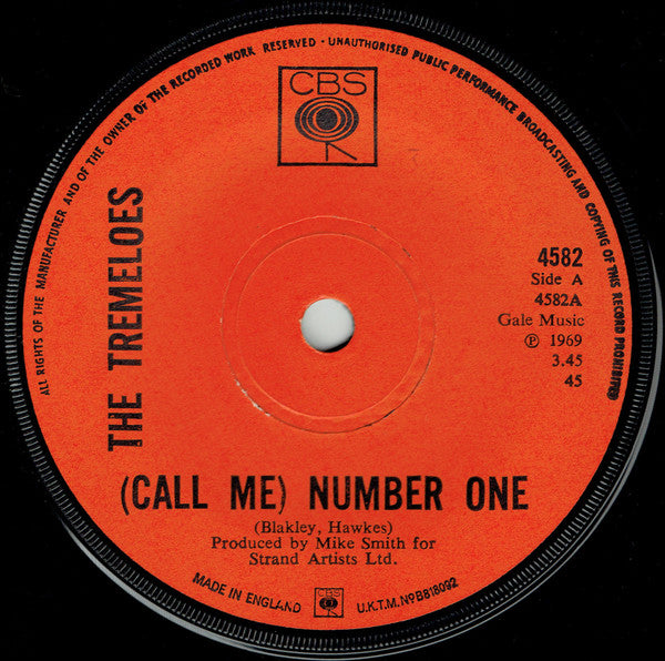 The Tremeloes : (Call Me) Number One (7, Single, Sol) 0