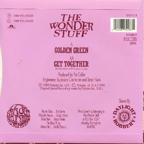 The Wonder Stuff : Golden Green / Get Together (7, Single, Pap) 1