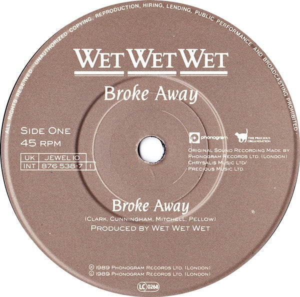 Wet Wet Wet : Broke Away (7, Single, Pap) 2