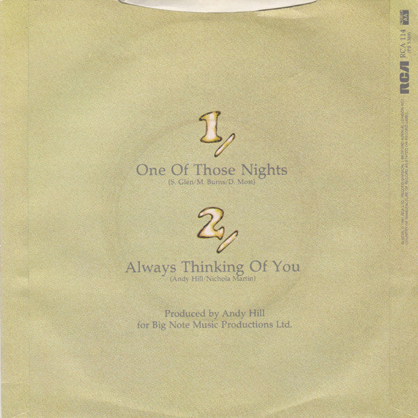 Bucks Fizz : One Of Those Nights (7, Single) 1
