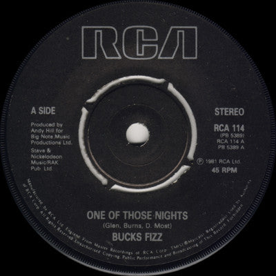 Bucks Fizz : One Of Those Nights (7, Single) 2