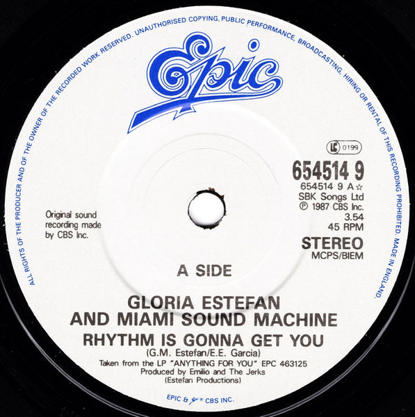 Miami Sound Machine : Rhythm Is Gonna Get You (7, Single, RE, Spe) 2