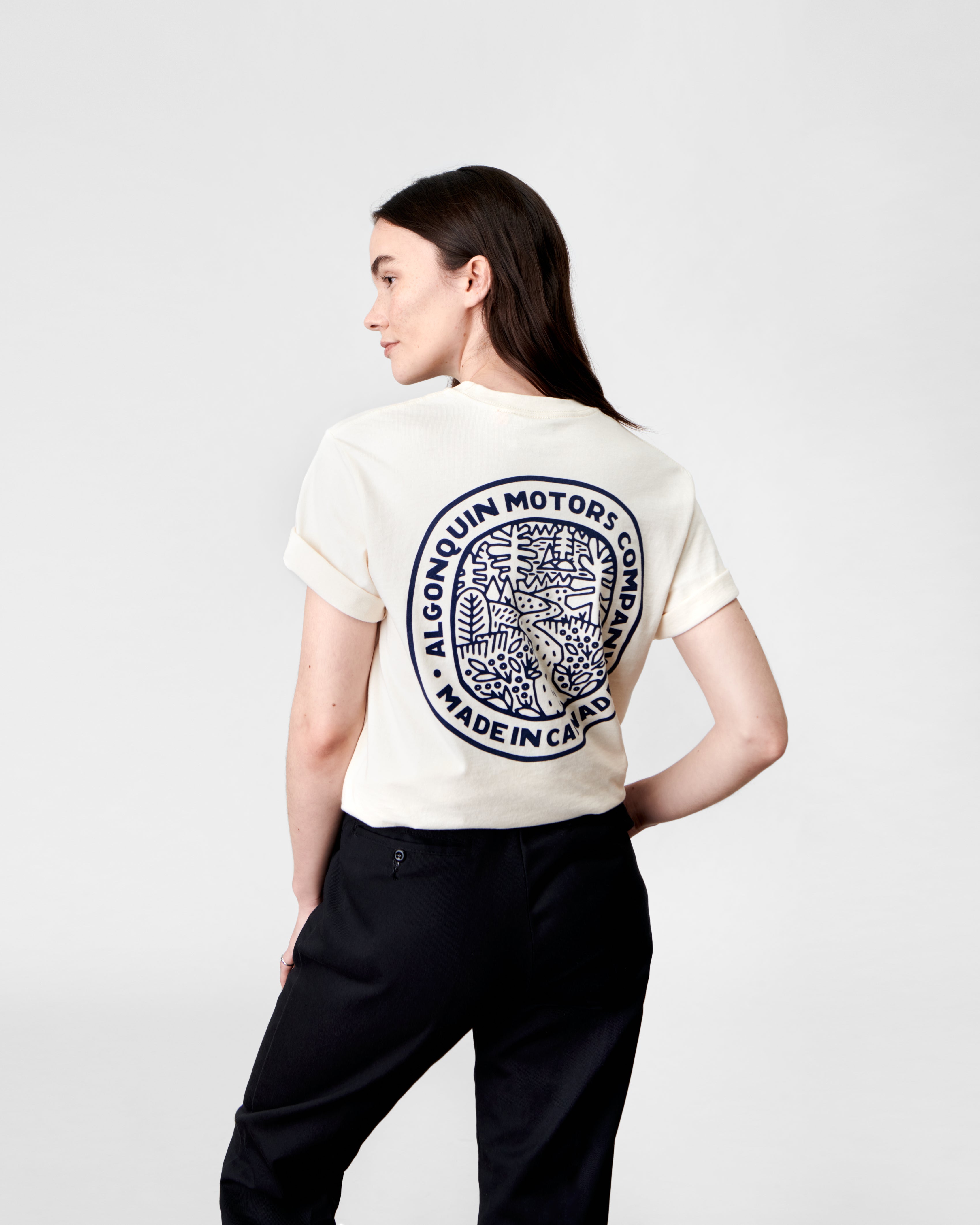 Pointelle Tee - Navy - The Canyon