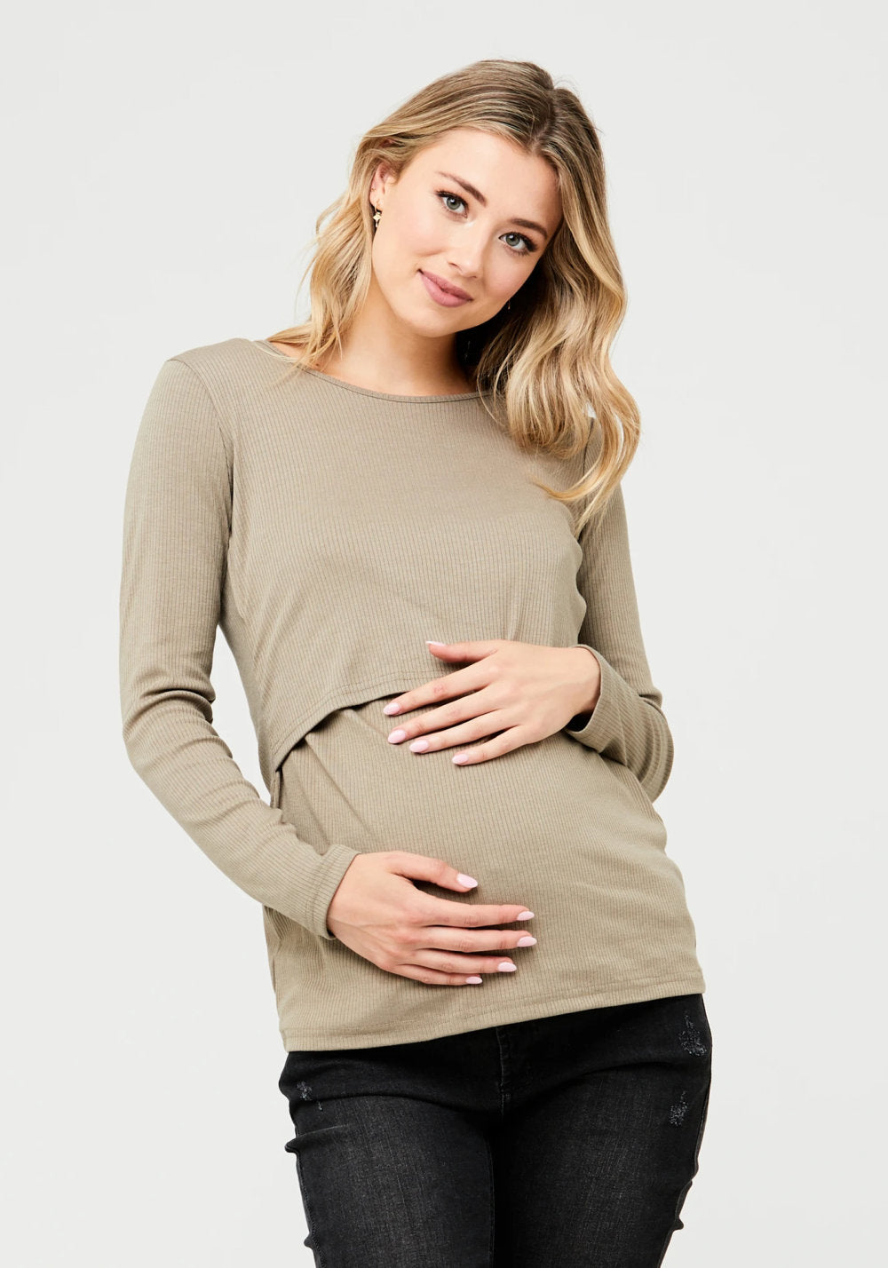 Joey Navy Maternity & Nursing Sweatshirt, Ripe Maternity