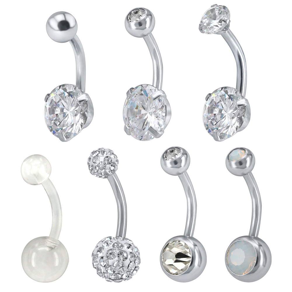 Sparkle with Cubic Zirconia Belly Button Rings - Shop Now!