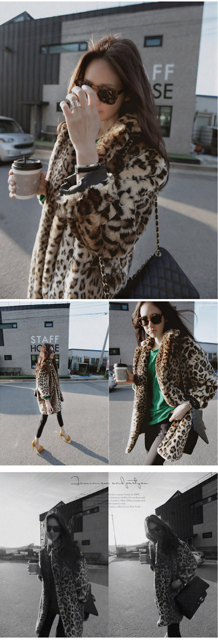 Women’s Daily Fall & Winter Leopard Faux Fur Coat