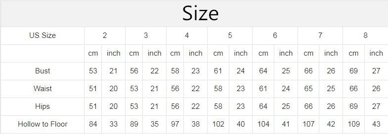 size chart dress