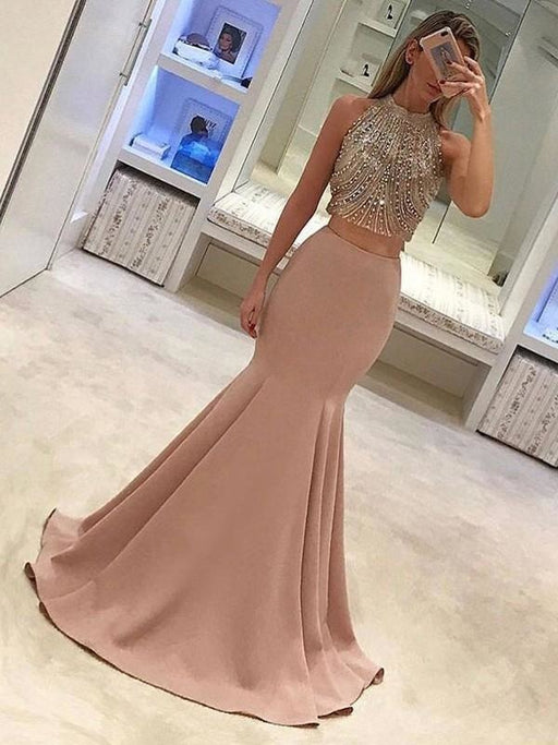 2019 Two Purple Long Sleeve Prom Dresses 2021 - Bridelily