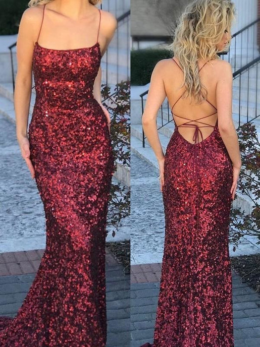 A Mermaid Elegant Red Ball Gown Prom Dress - Bridelily