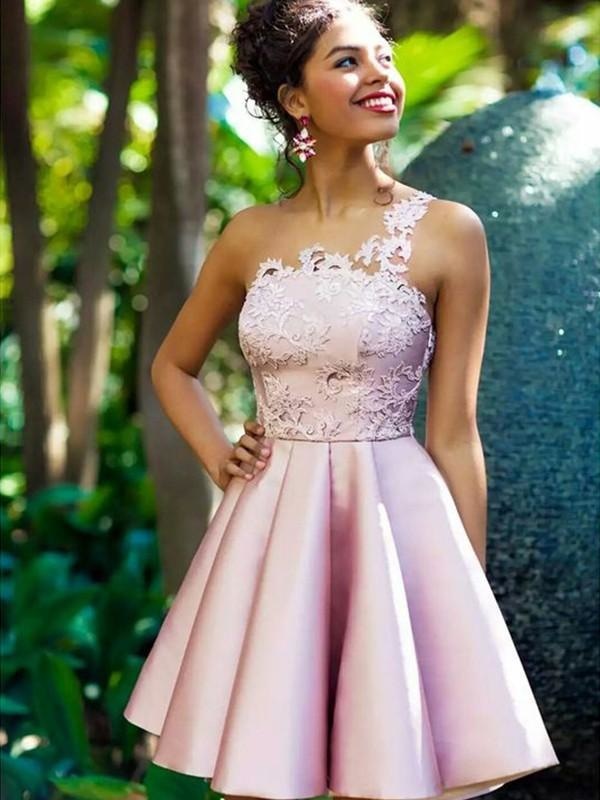 A-Line Sleeveless Cute Short Prom Dresses 2021 - Bridelily